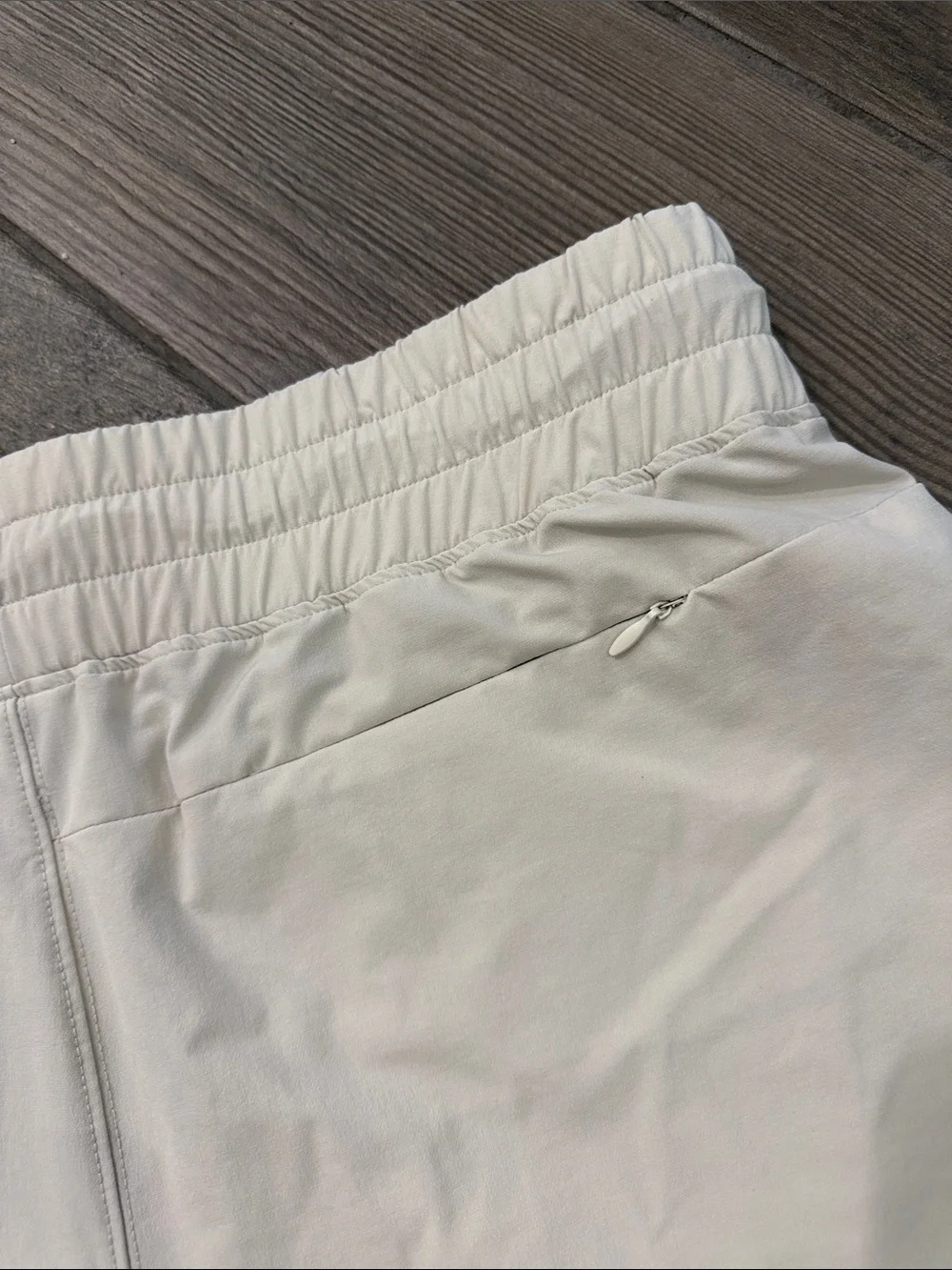 RBX Cream Woven Utility Athletic Shorts Zip Pocket Drawstring Women’s Large